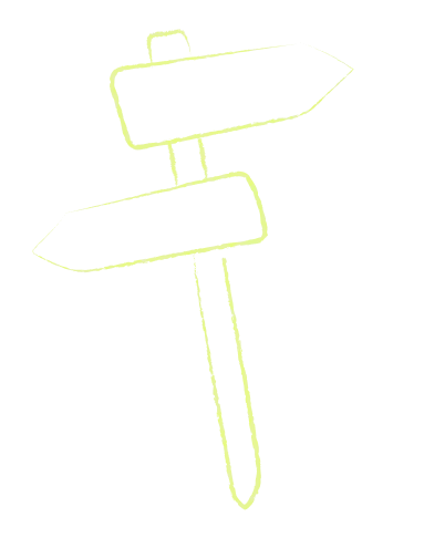 Cartel con direcciones icon amarillo